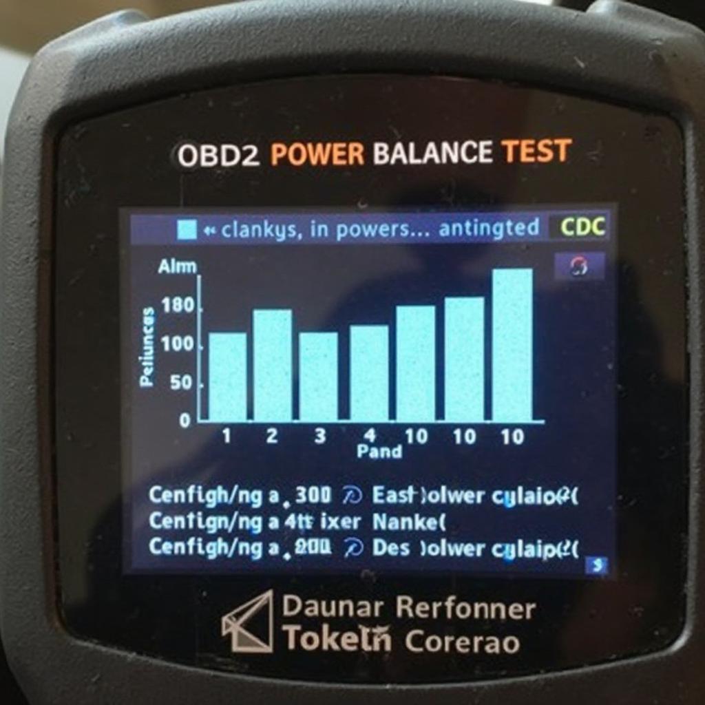 OBD2 Power Balance Test Results Displayed on a Scan Tool