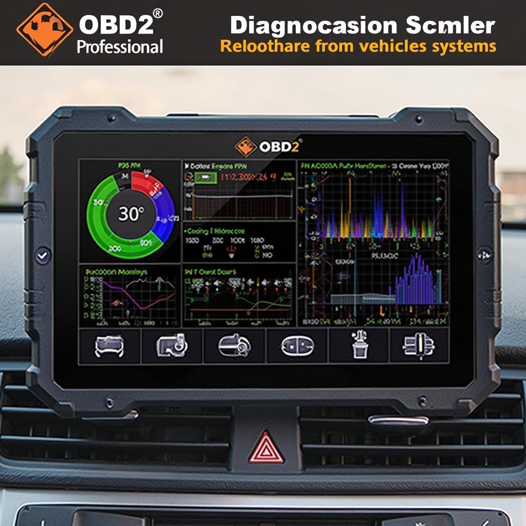 OBD2 Professional Scanner Displaying Diagnostic Data