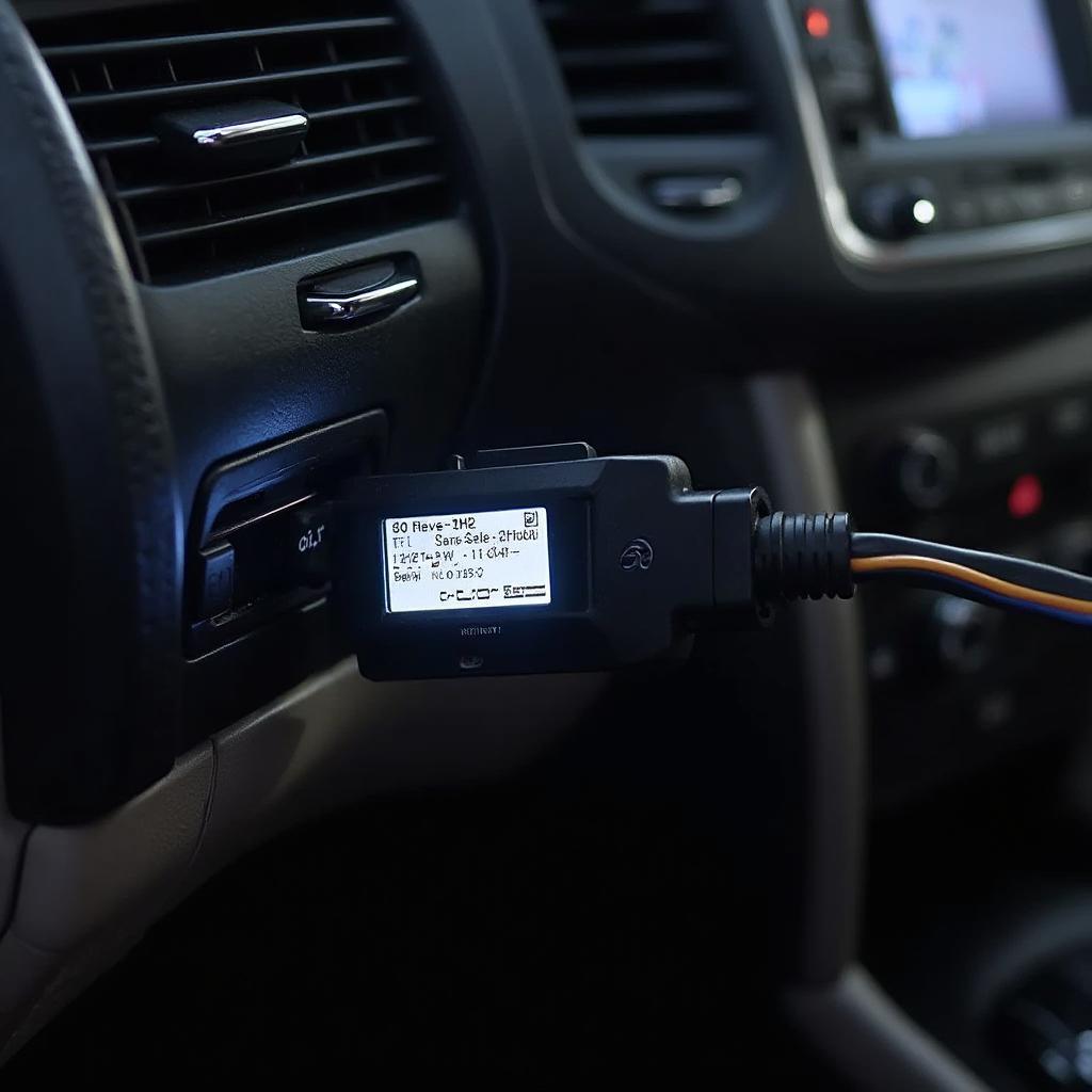 OBD2 reader connected to an Infiniti