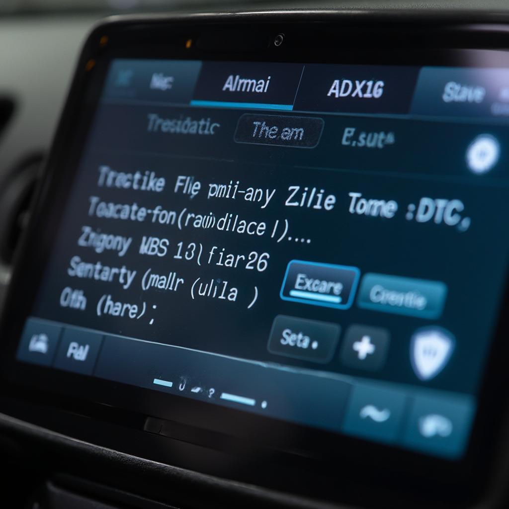 OBD2 Reader Displaying DTC on Screen