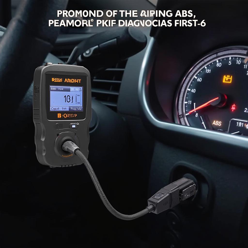 OBD2 Reader with ABS Connected to Car