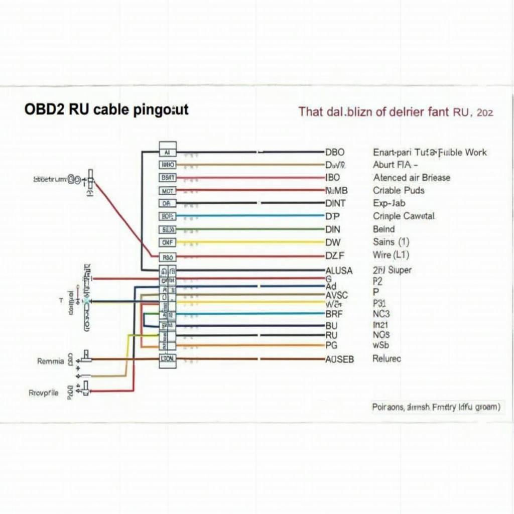 OBD2 RU Cable Pinout Diagram