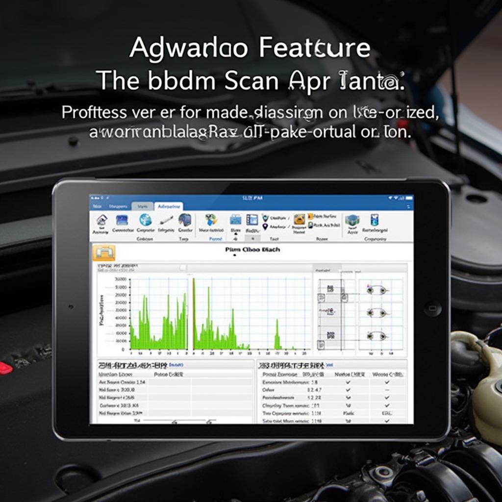 OBD2 Scan Tool Showing Advanced Features on a Tablet