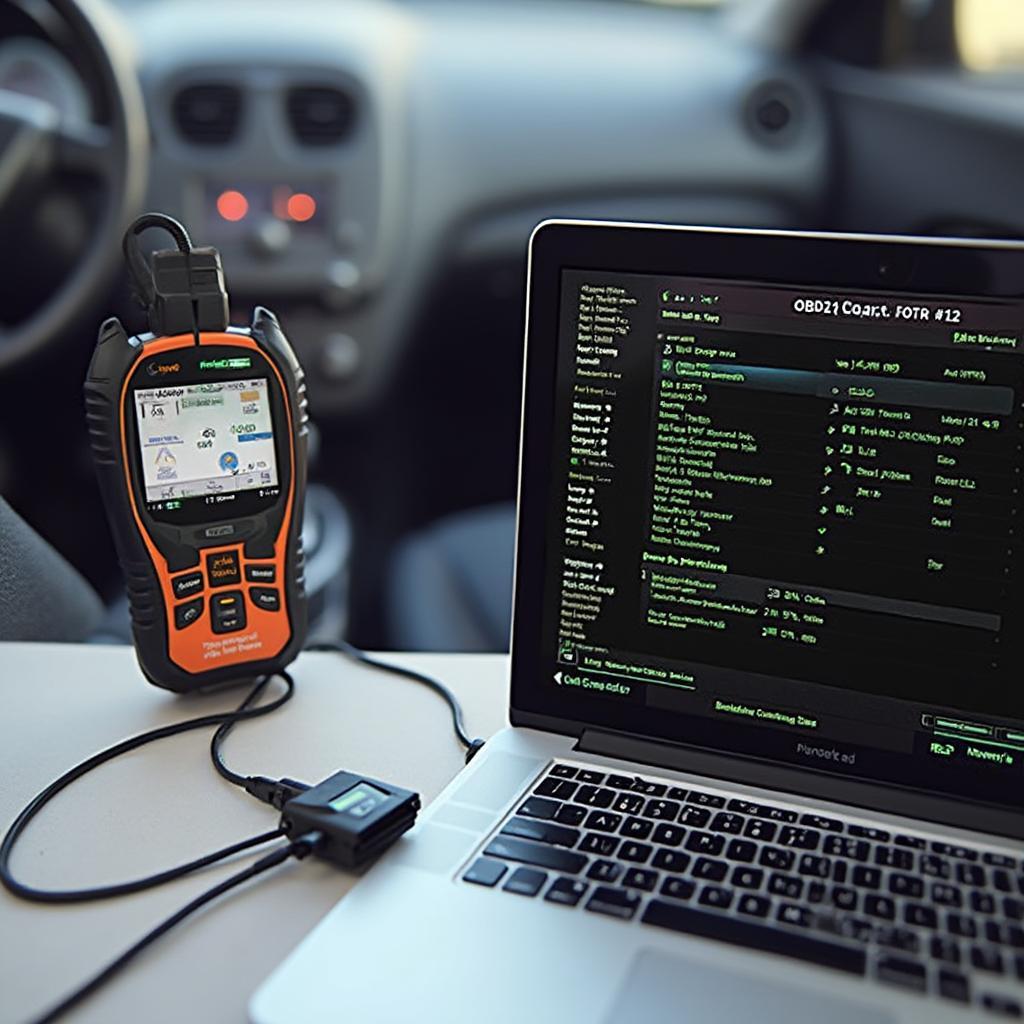 OBD2 Scan Tool Connected to a Car