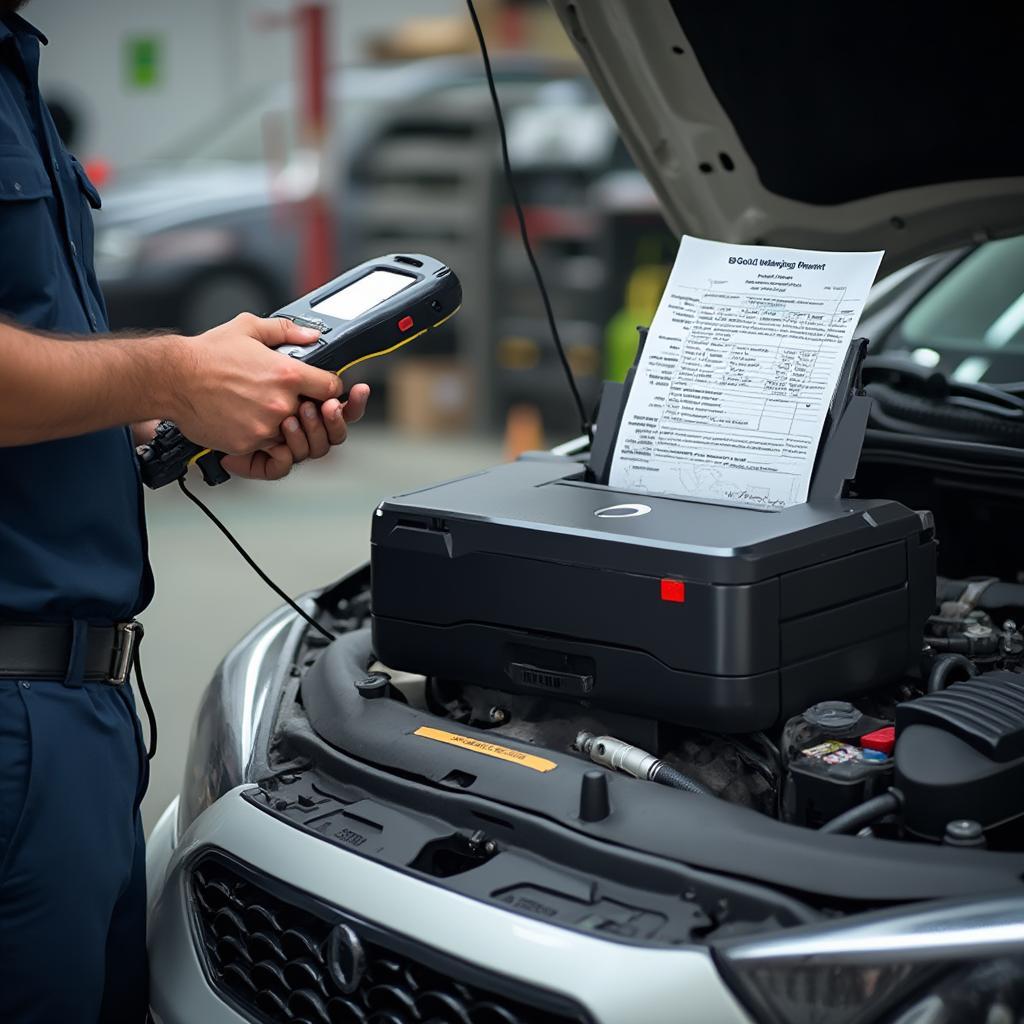 OBD2 Scan Tool with Remote Print Functionality