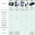 Comparison chart of different real-time OBD2 scan tools showing features and prices