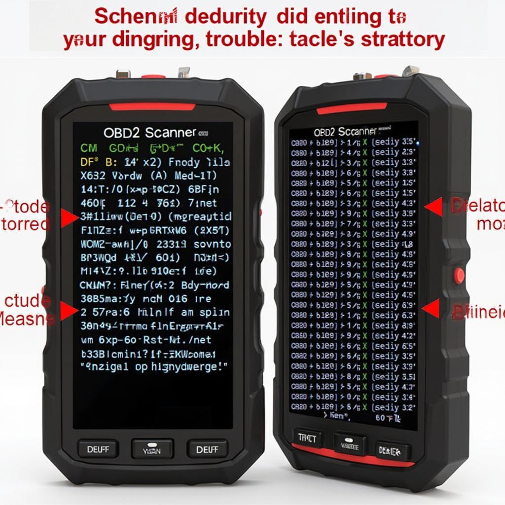 OBD2 Scanner 619 Displaying Diagnostic Trouble Codes