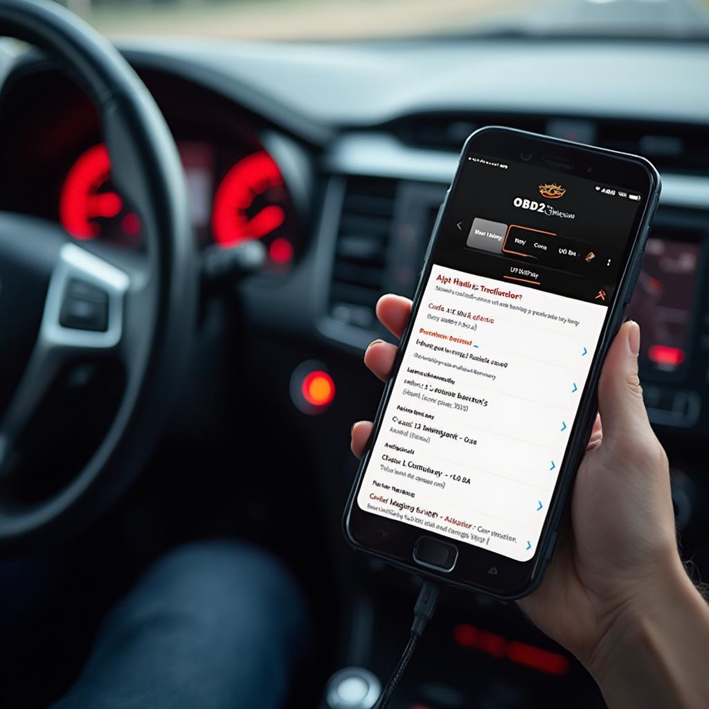 OBD2 Scanner App Reading DTC Codes