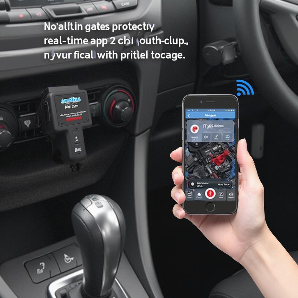 OBD2 scanner connected to a smartphone via Bluetooth 4.0