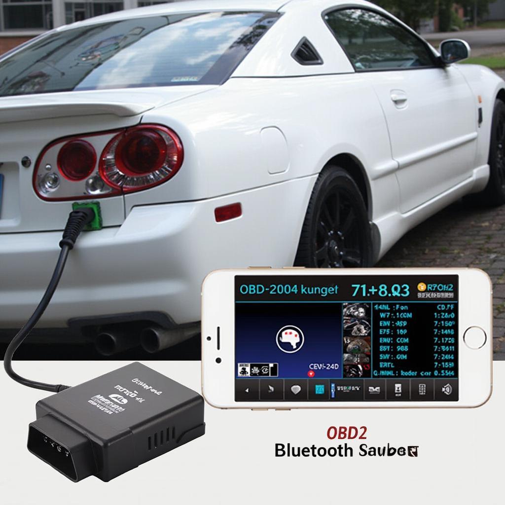 OBD2 Scanner Bluetooth Connected to Smartphone