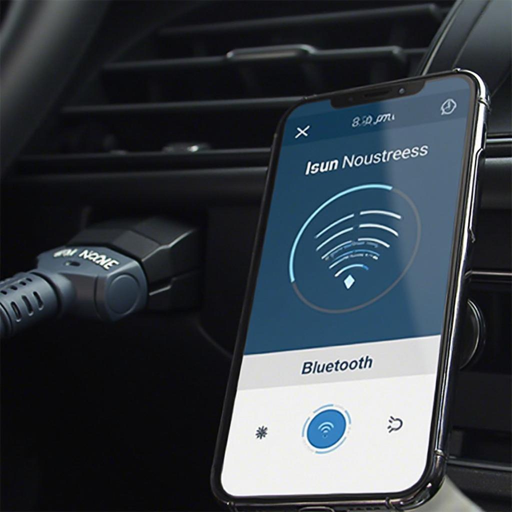 OBD2 Scanner Bluetooth Connected to Smartphone