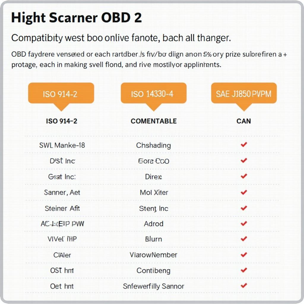 OBD2 Scanner Compatibility Chart