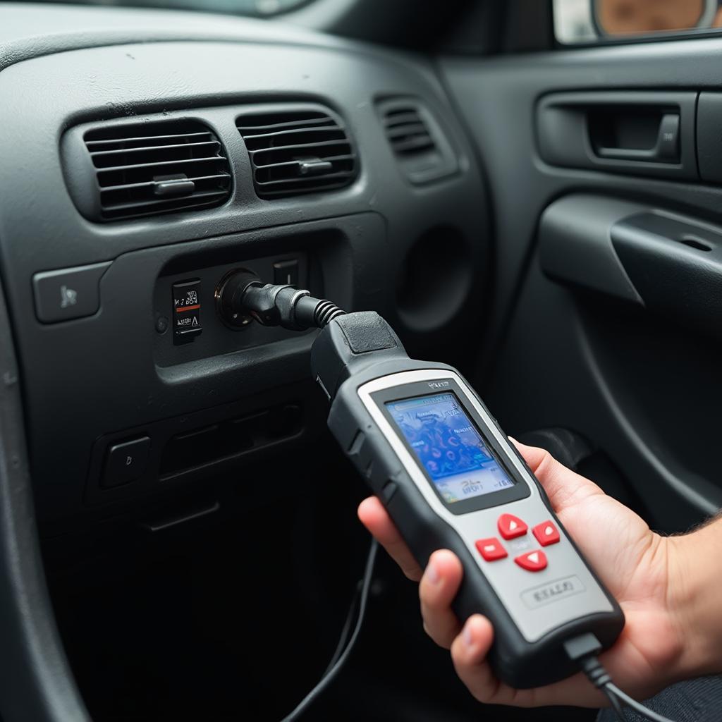 OBD2 Scanner Connected to a 2004 Ford Mustang