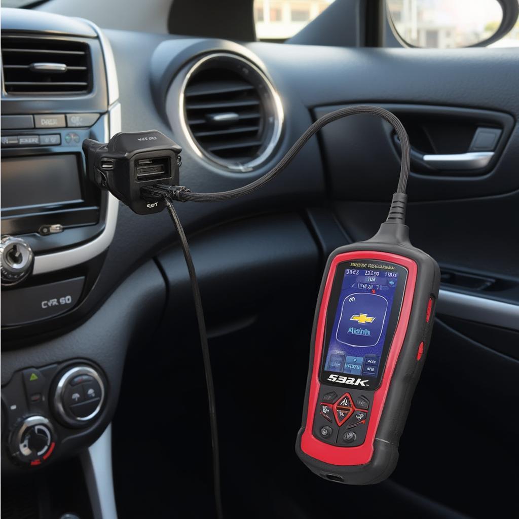 OBD2 Scanner Connected to a Chevrolet Spark