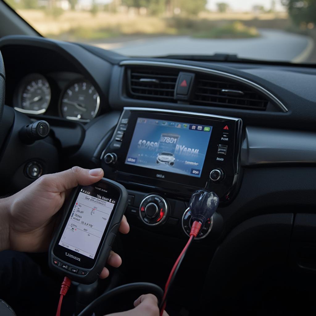 OBD2 Scanner Connected to Honda HRV