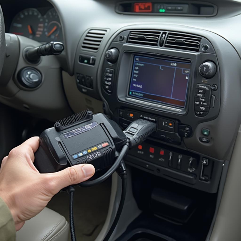 OBD2 Scanner Connected to 1993 Toyota Previa