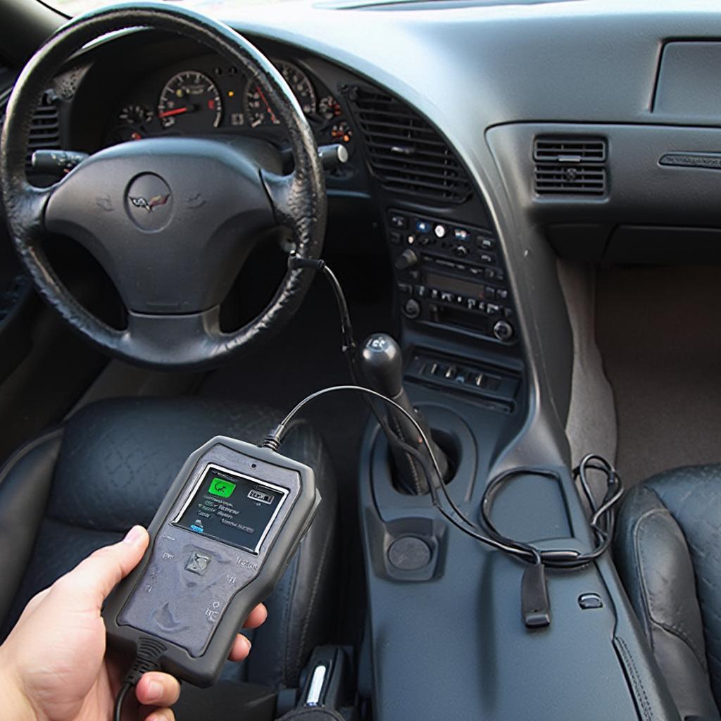 OBD2 Scanner Connected to a 1996 Corvette