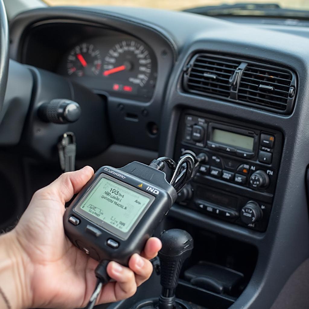 OBD2 Scanner Connected to 1996 Mercury Cougar XR7