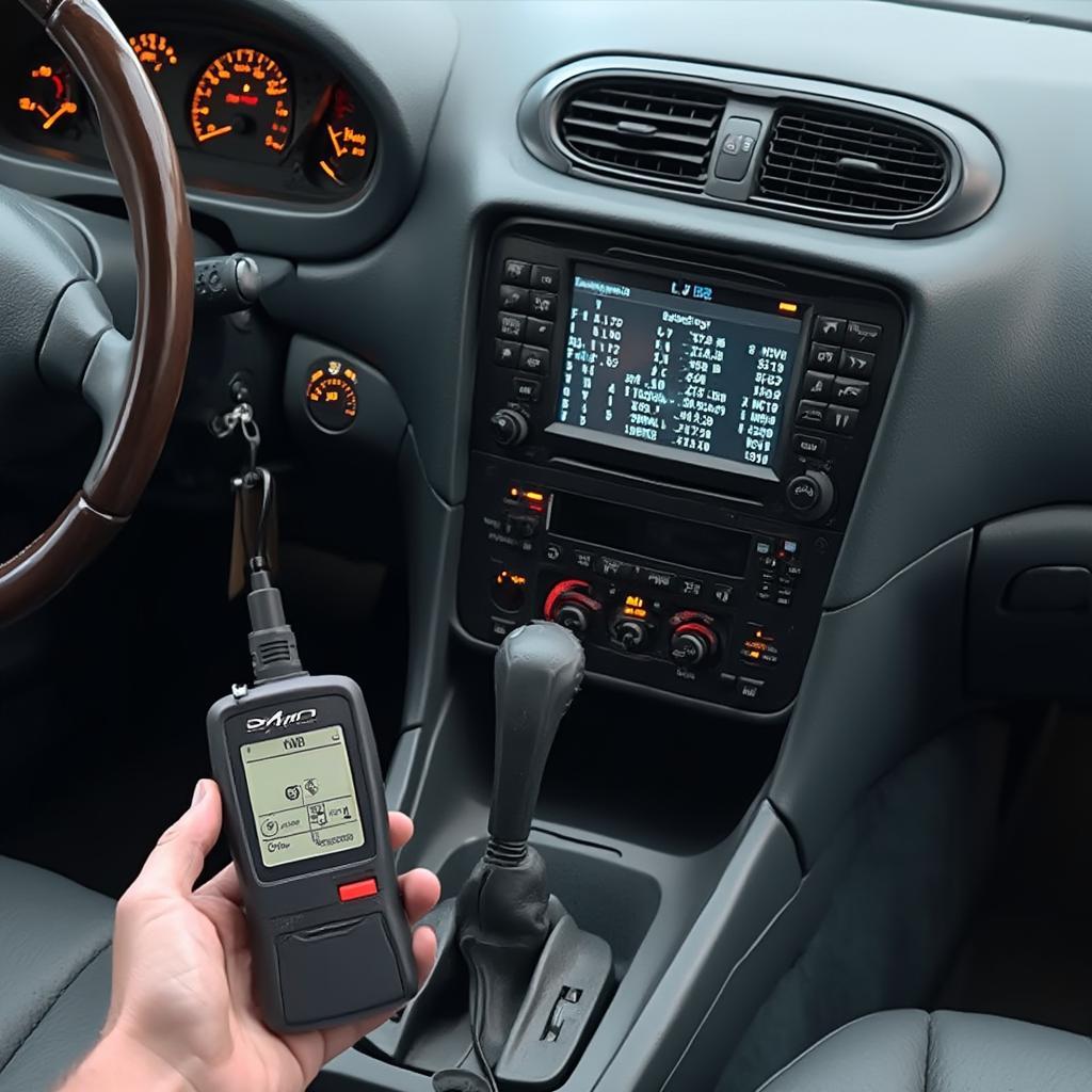 OBD2 Scanner Connected to a 1997 Chrysler Sebring