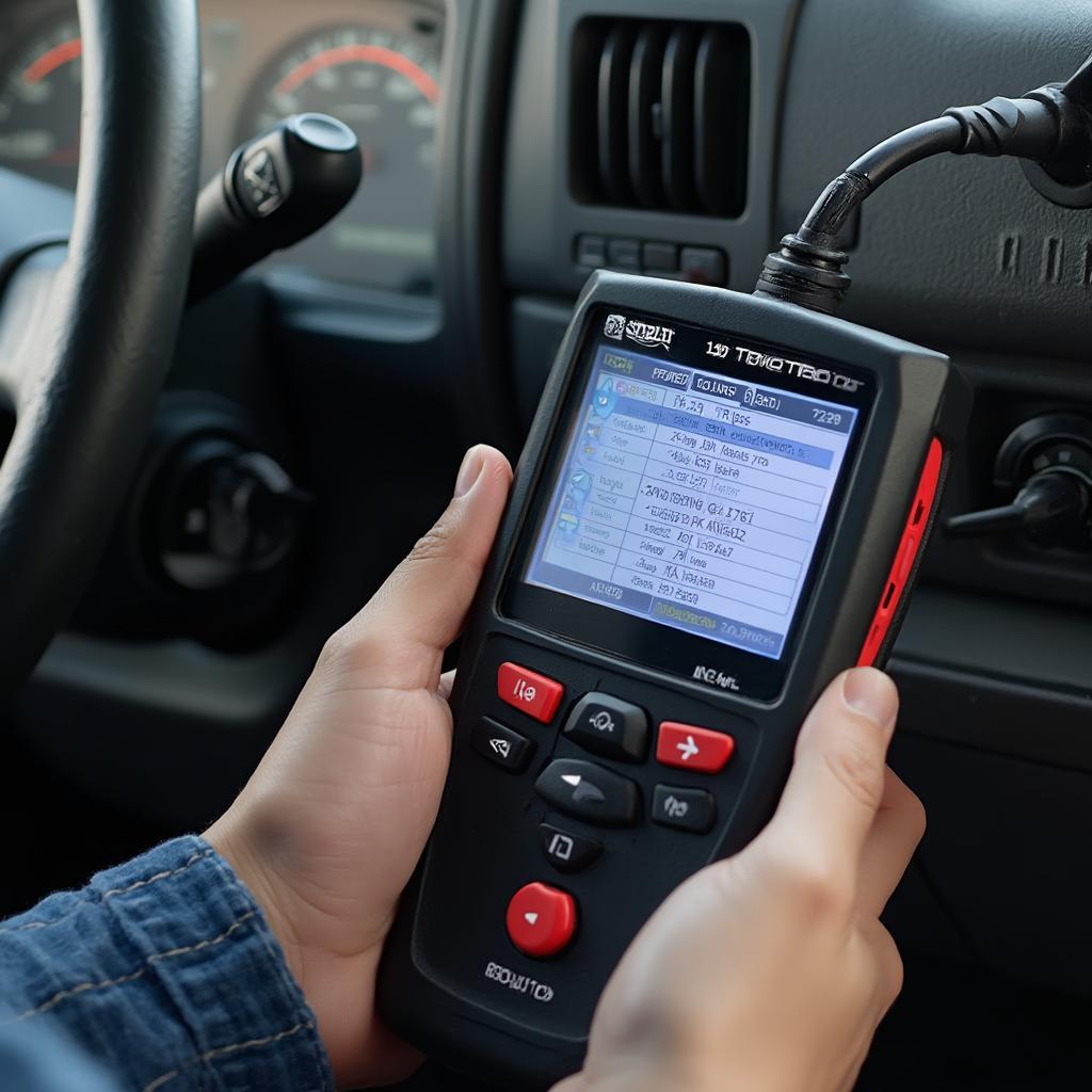 OBD2 Scanner Connected to 1997 Ford F250 Powerstroke