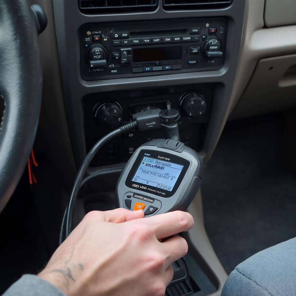 OBD2 Scanner Connected to a 1998 Jeep Cherokee