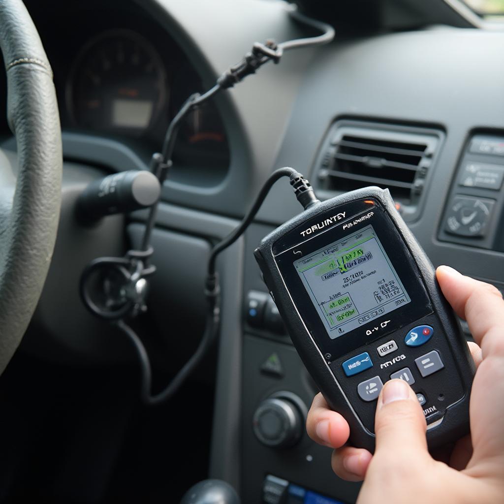 OBD2 Scanner Connected to 1999 Toyota Camry