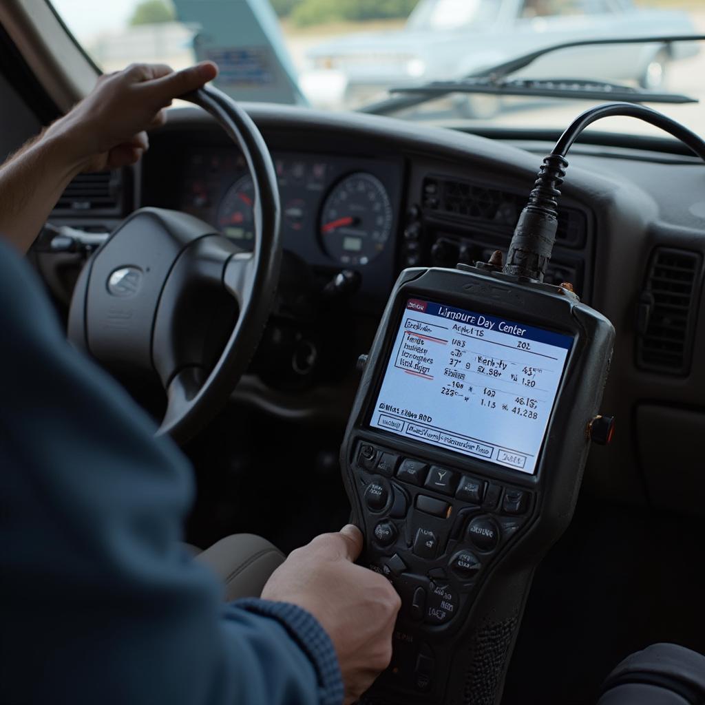 OBD2 Scanner Connected to a 2000 7.3 Powerstroke