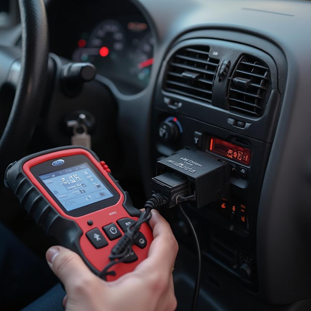 OBD2 Scanner Connected to 2000 Ford Focus