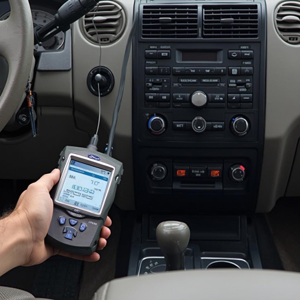 OBD2 Scanner Connected to a 2003 Ford F150