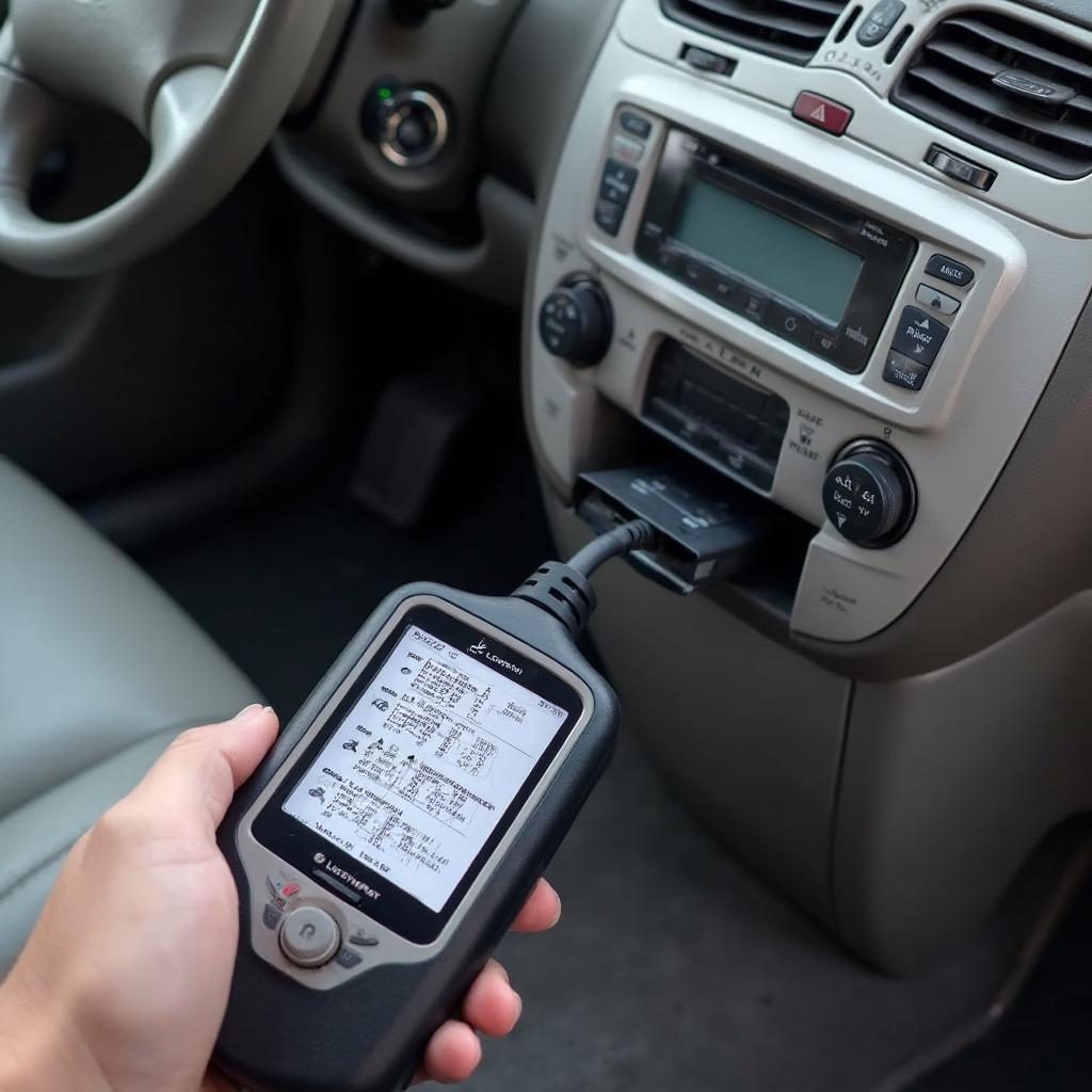 OBD2 Scanner Connected to 2003 Honda Odyssey