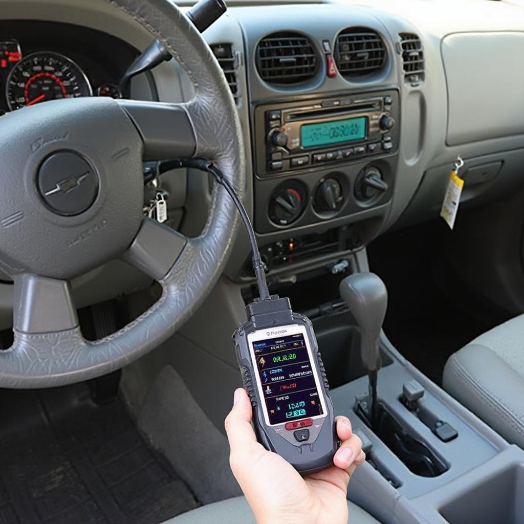 OBD2 Scanner Connected to 2005 Chevy Colorado