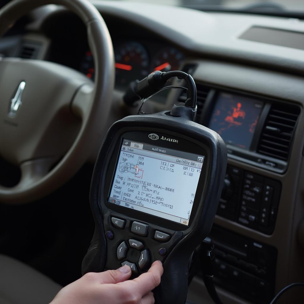 OBD2 Scanner Connected to a 2005 Lincoln Aviator