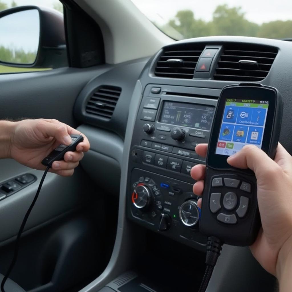 OBD2 Scanner Connected to 2006 Subaru Tribeca