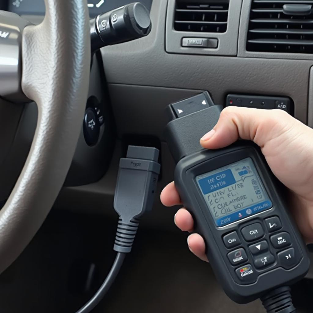 OBD2 Scanner Connected to 2008 Honda Element Port