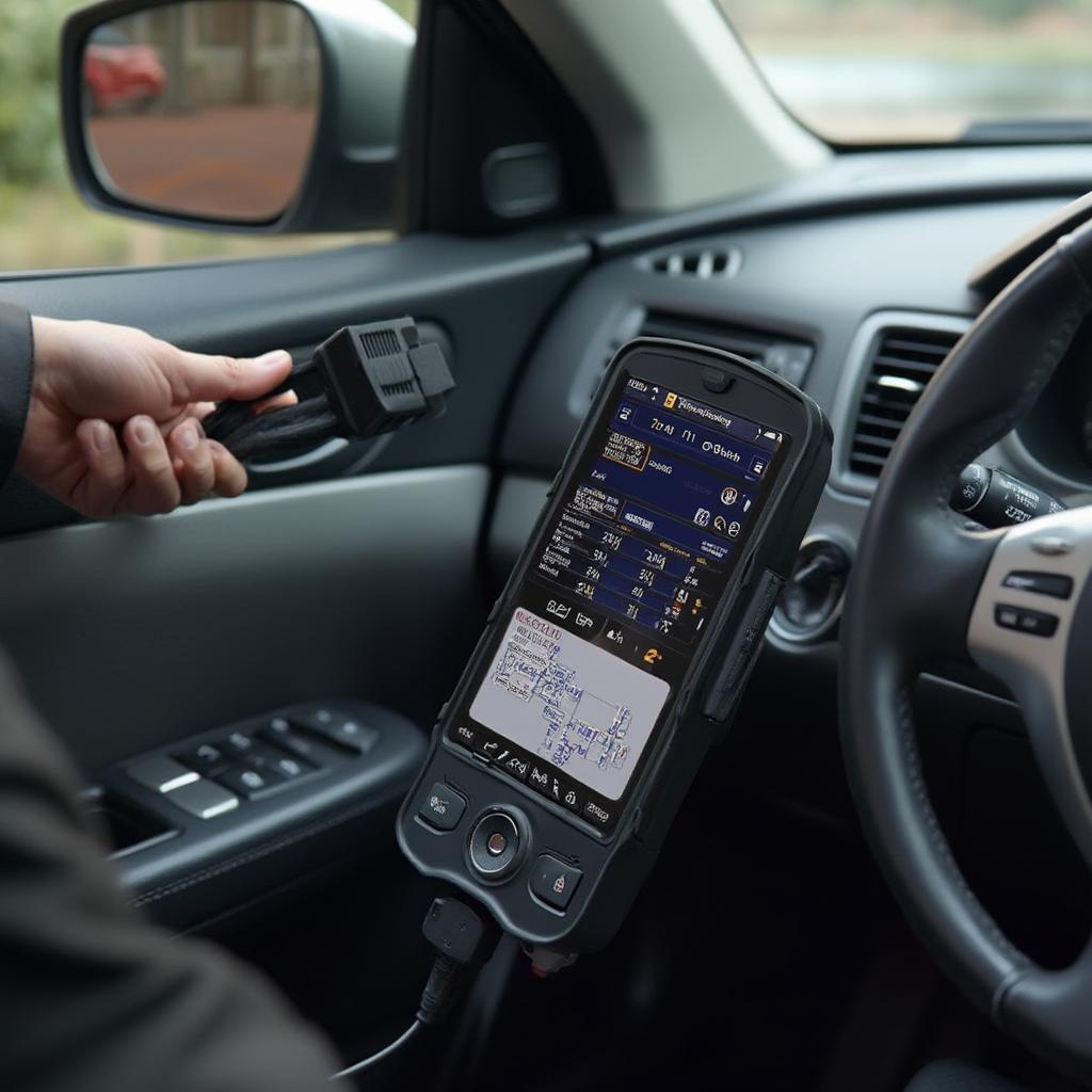 OBD2 Scanner Connected to a 2011 Altima