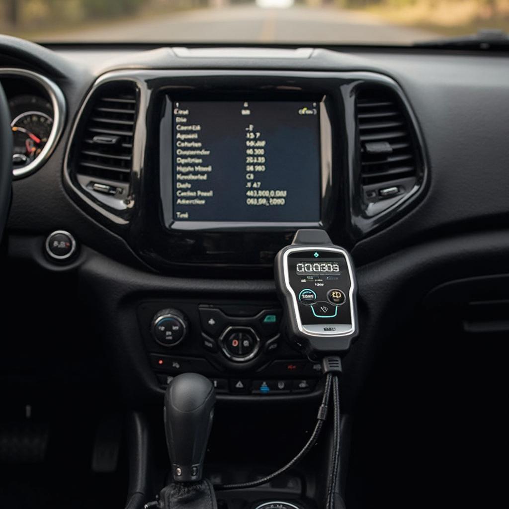 OBD2 Scanner Connected to a 2019 Jeep Cherokee