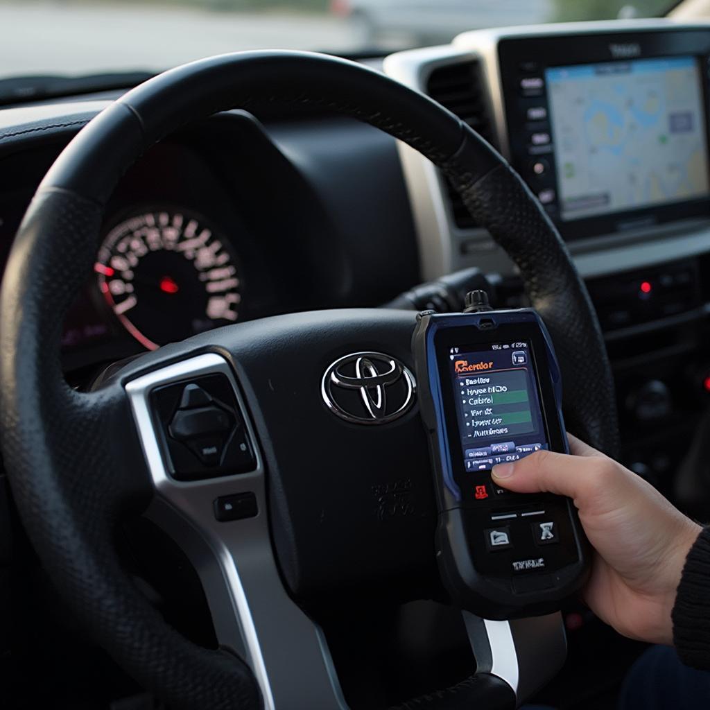 OBD2 Scanner Connected to a 4Runner