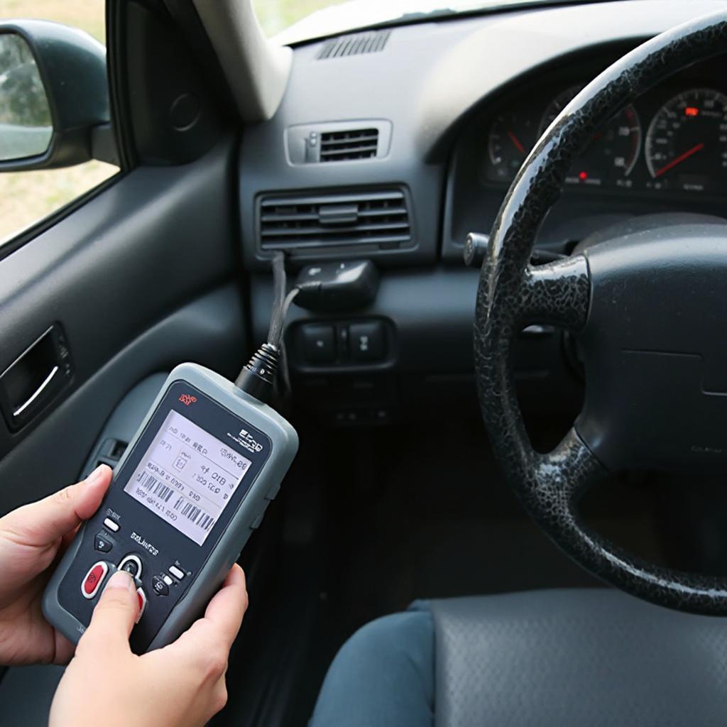 OBD2 Scanner Connected to 1995 Honda Accord