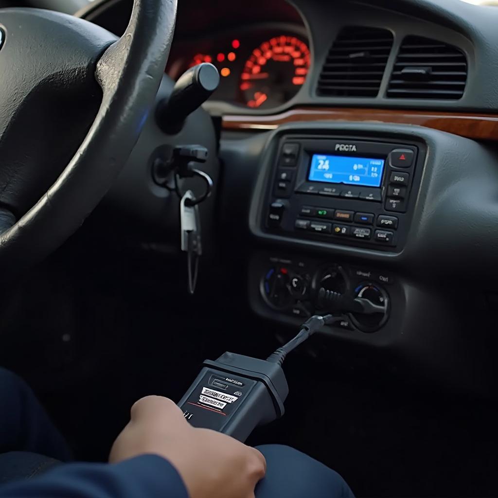 OBD2 Scanner Connected to a 1999 Toyota Camry