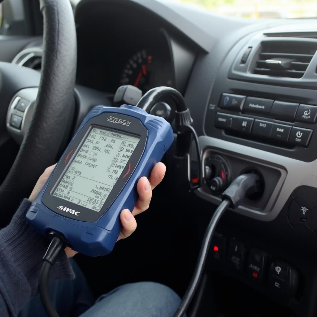 OBD2 Scanner Connected to a Car's Diagnostic Port