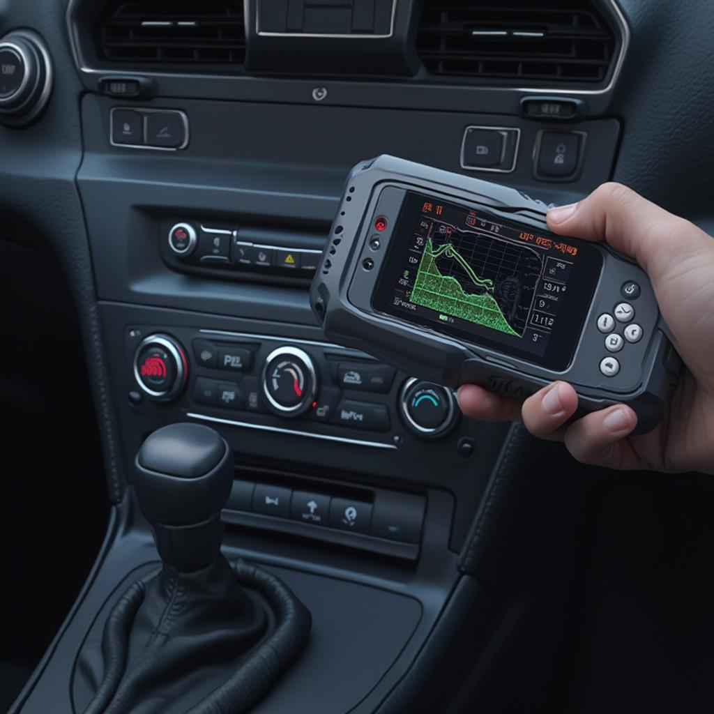 OBD2 Scanner Connected to a Car's OBD2 Port