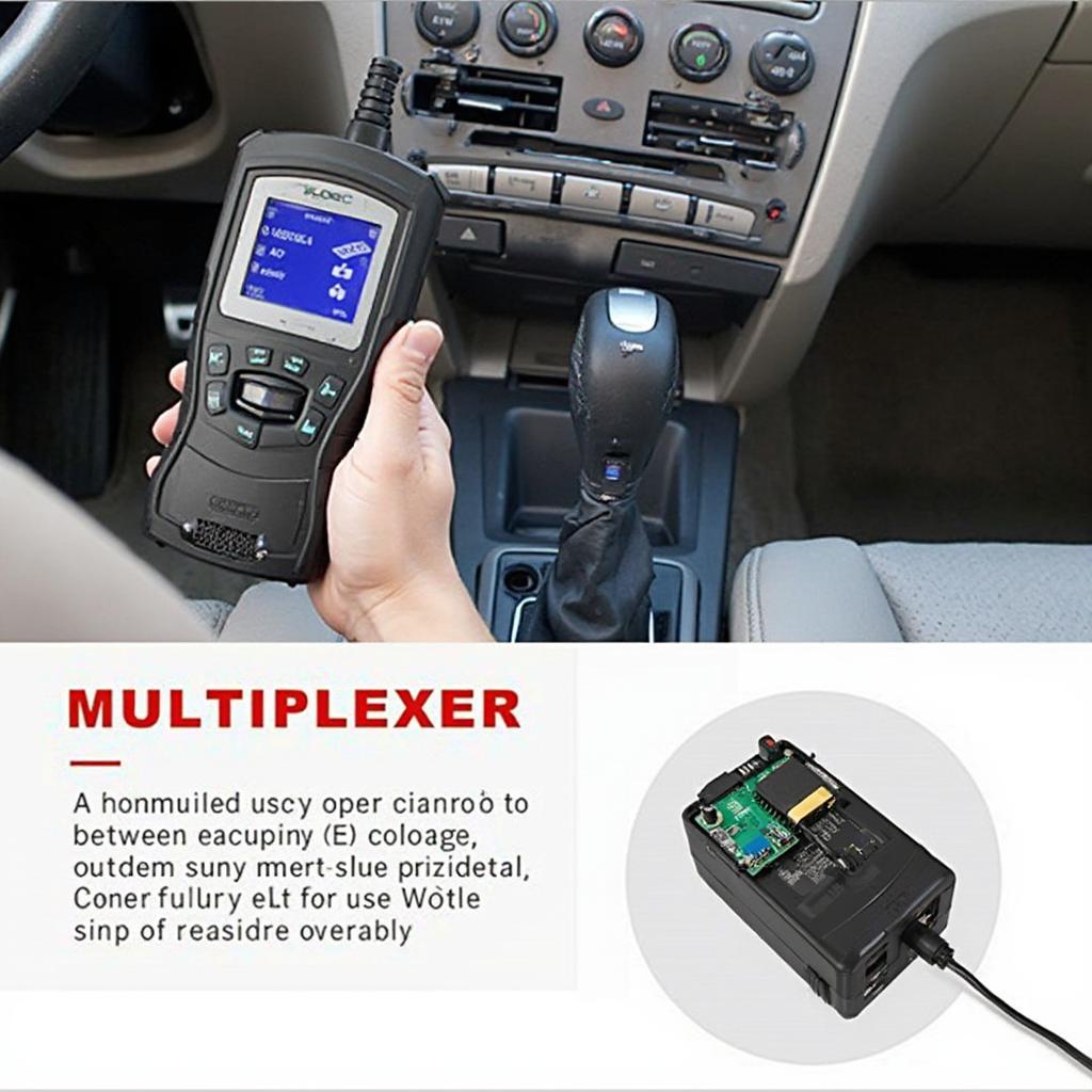 OBD2 Scanner Connected to a Car via Multiplexer