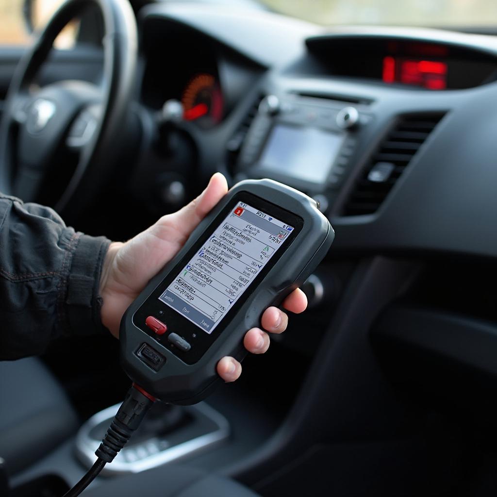 OBD2 Scanner Connected to a Car's Diagnostic Port