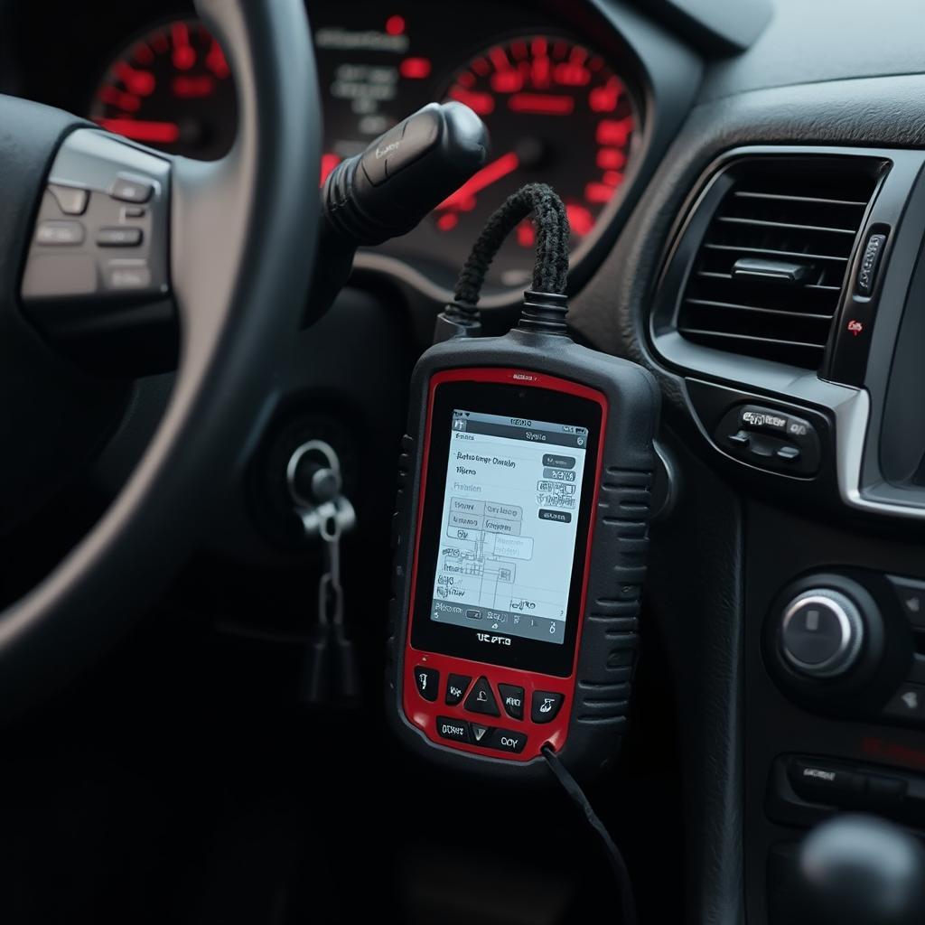 OBD2 Scanner Connected to a Car's Diagnostic Port