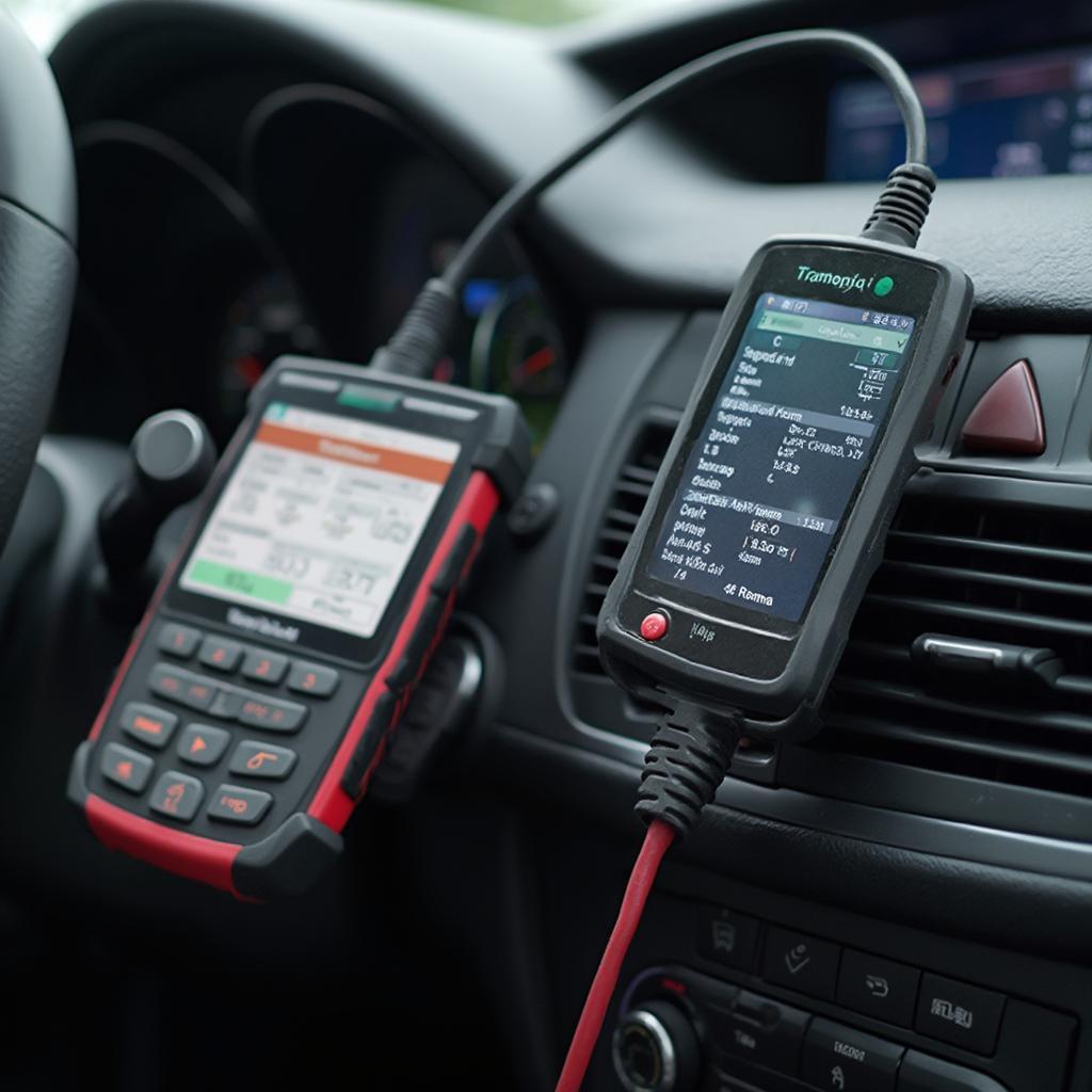 OBD2 Scanner Connected to a Car's Diagnostic Port