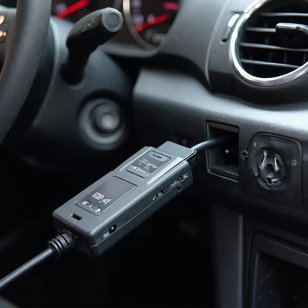 OBD2 Scanner Connected to a Car's OBD2 Port