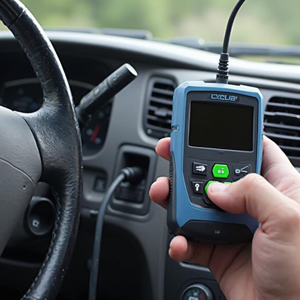 OBD2 Scanner Connected to a Crown Victoria