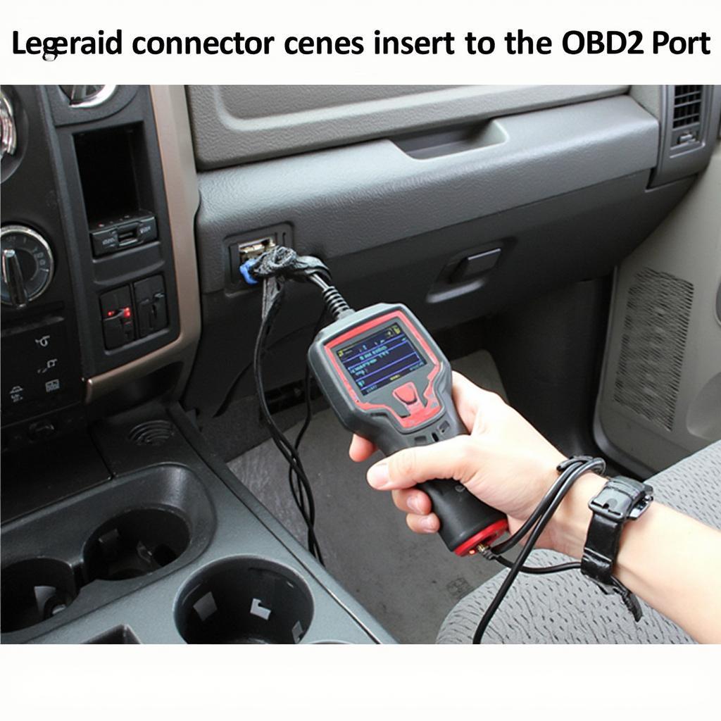 OBD2 Scanner Connected to Dodge Ram 2500 Port