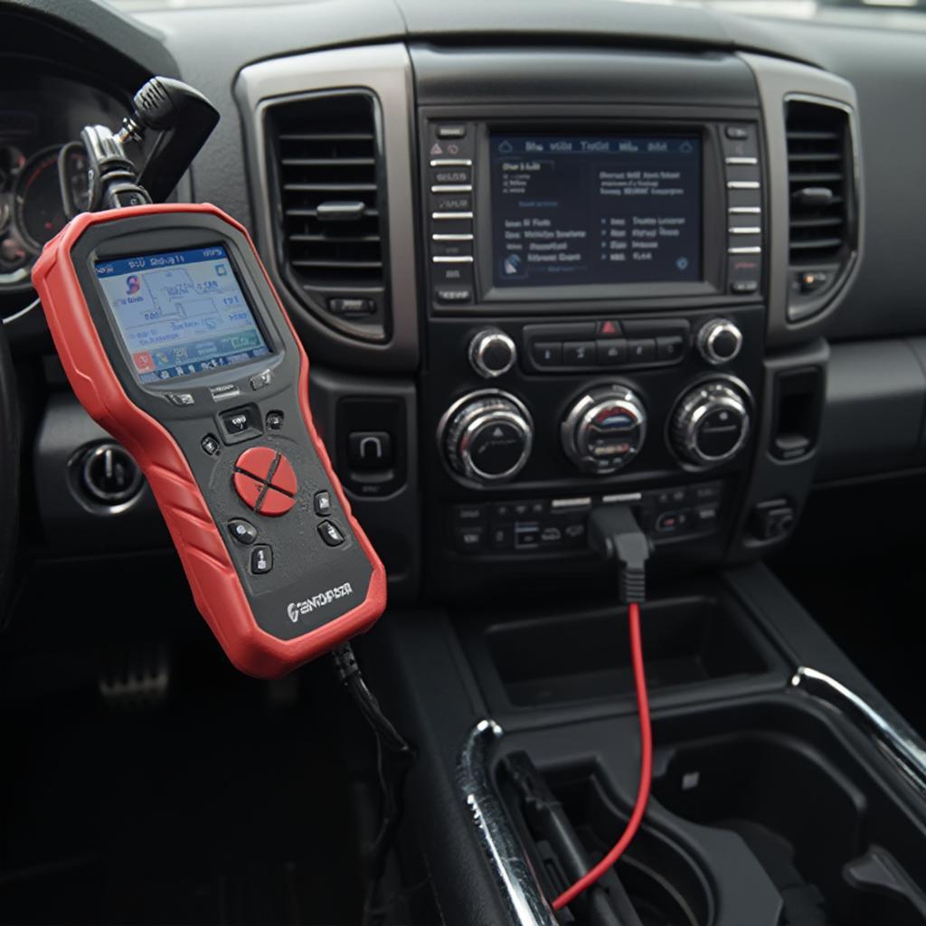 OBD2 Scanner Connected to a Dodge Ram