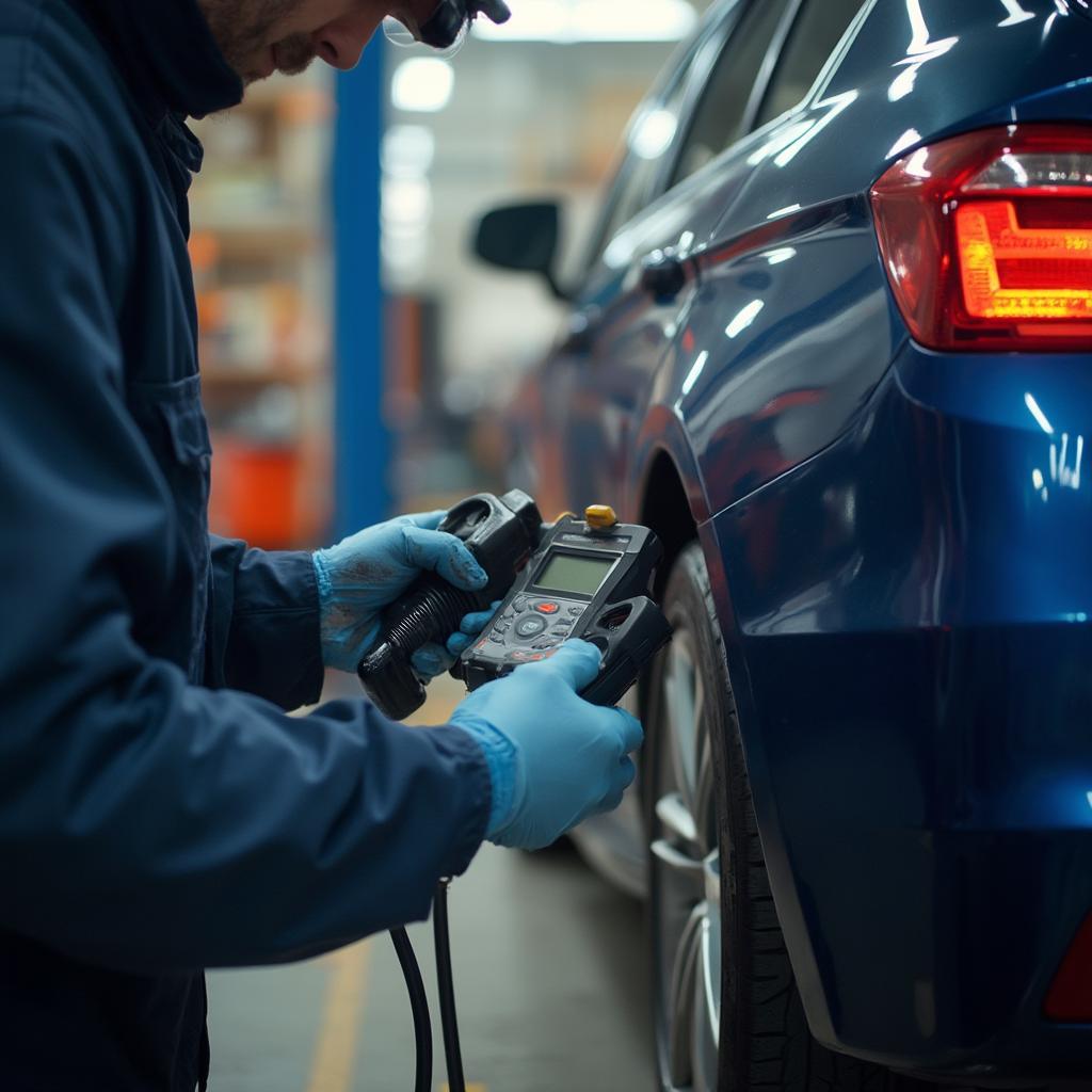 OBD2 Scanner Connected to European Car